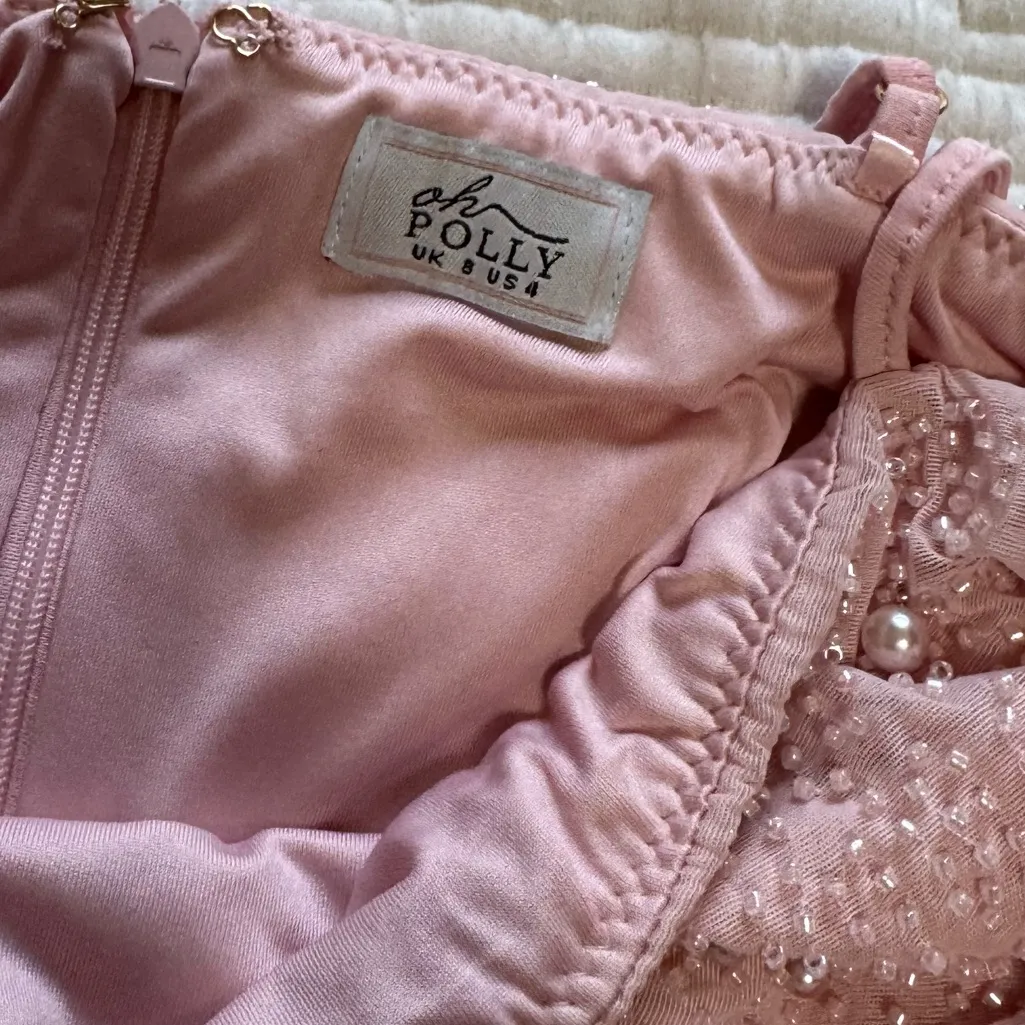 Oh Polly - Pink Embellished Mini Dress - Image 3