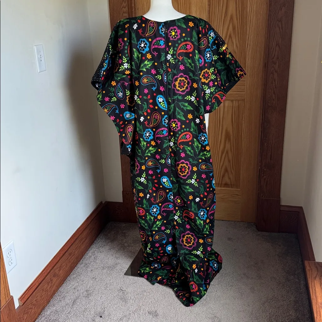 African Ankara Lace Floral Two Piece Dress Set (Fits Up To SIZE 14) Black - Image 6