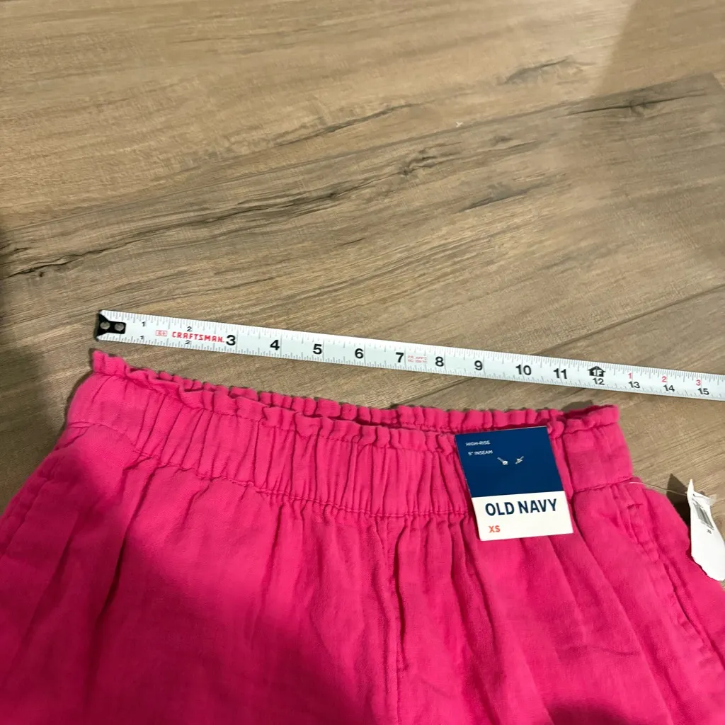 Old Navy High Waisted Crinkle Cotton‎ Gauze Shorts Pink Size XS - Image 8