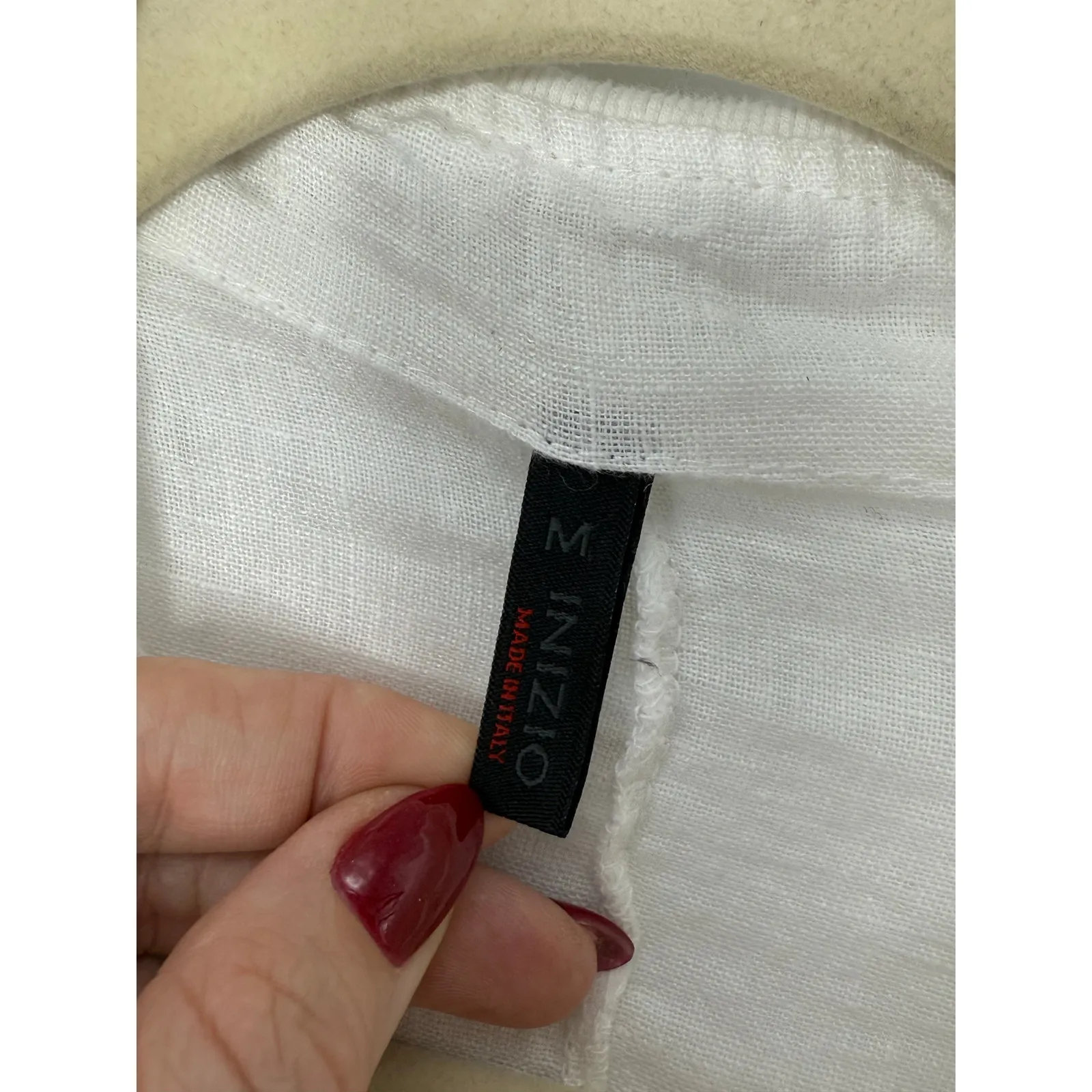 Inizio White Linen Zip Front Fitted Jacket Made in Italy M Coastal Beachy Size M - Image 5