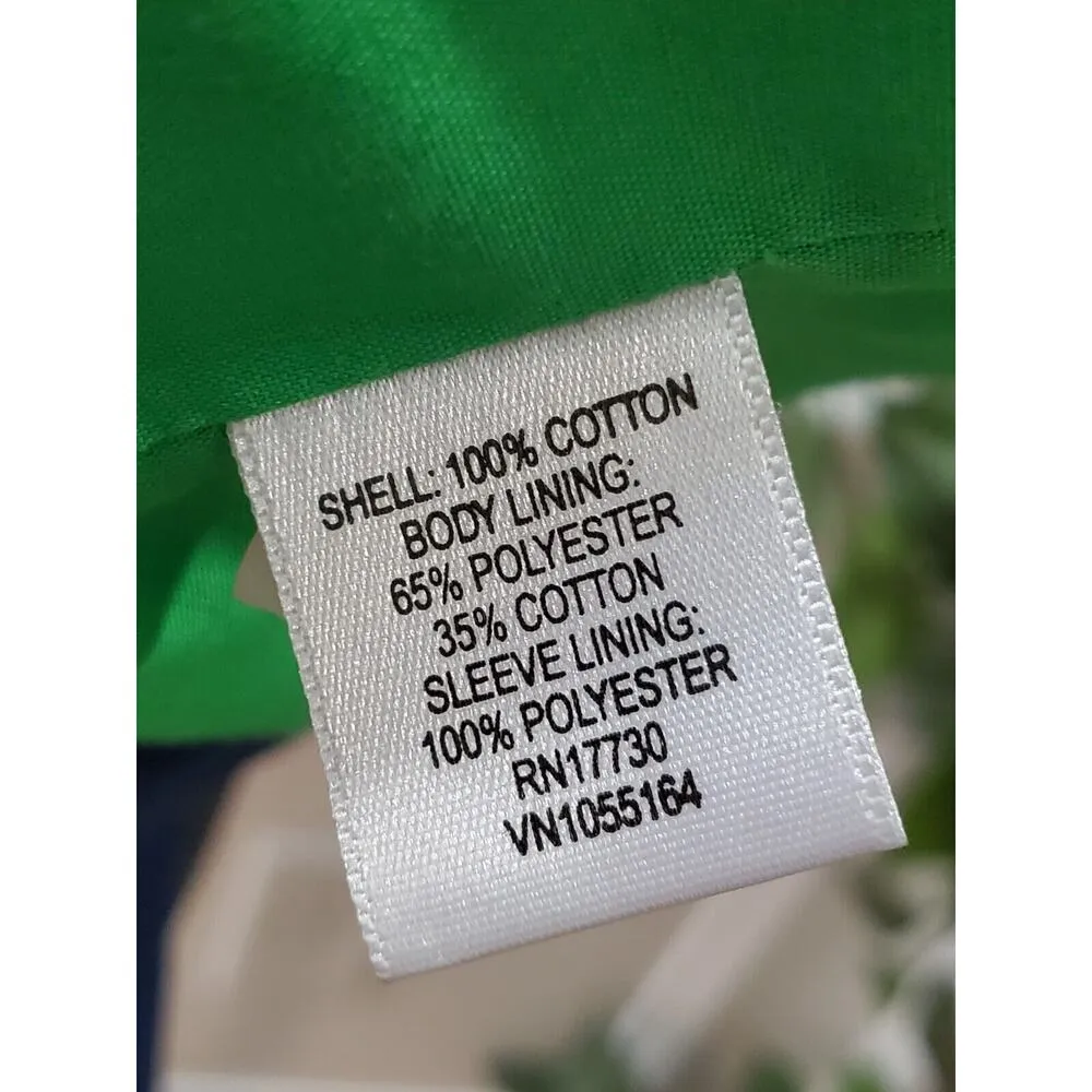 Isaac Mizrahi Women's Blue Cotton Double Breasted Long Sleeve Jacket Blazer 12 - Image 11