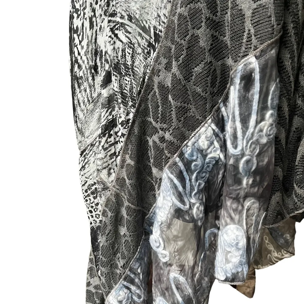 Fleur De Lis Cardigan Sleeveless Flowy Multi Pattern Animal Print Size XL - Image 9