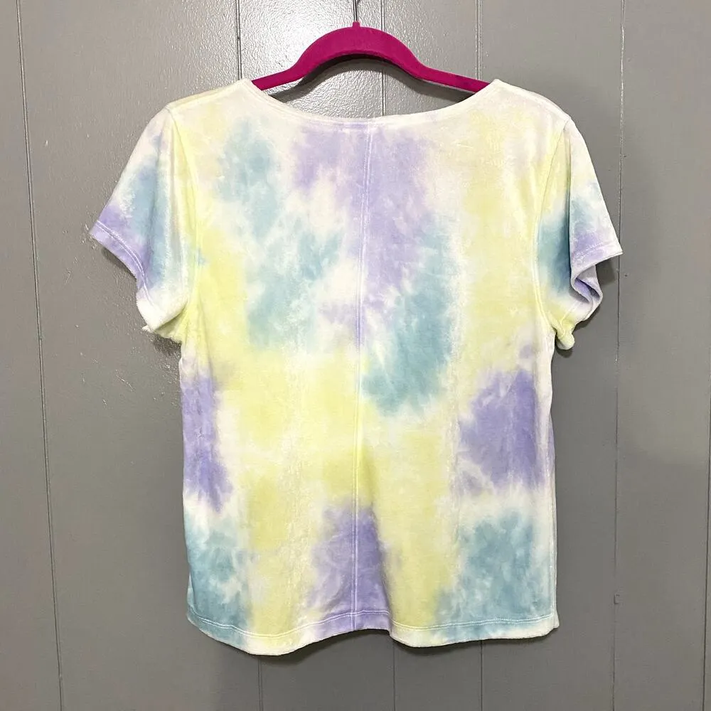 Free People Cloud Combo Tie Dye Bright Eyes Crewneck Velvet Baby Tee XL - Image 6