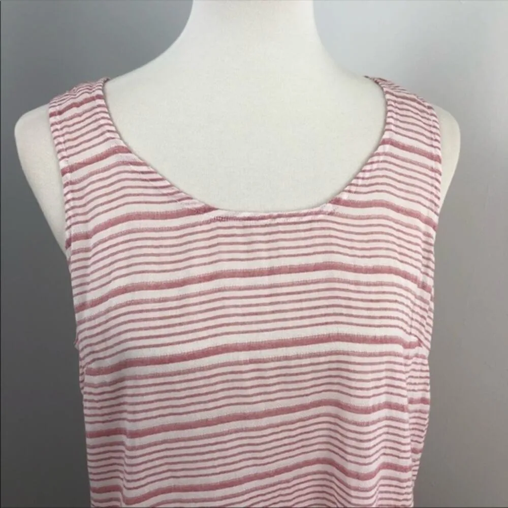 NEW Beach Lunch Lounge Striped Sleeveless Peplum Blouse Tank Top Large - Image 5