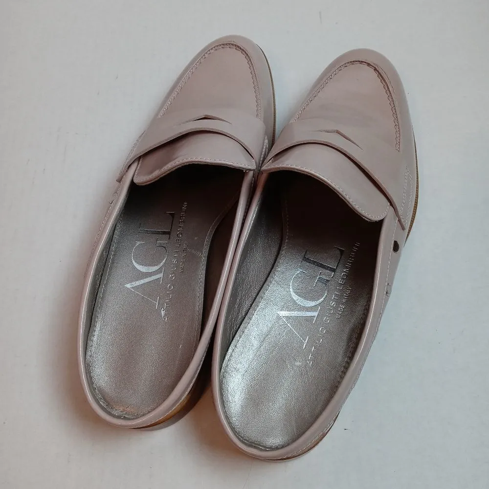 AGL Stud Trim Penny Loafer Mule In Pale Raby Size 8 - Image 6