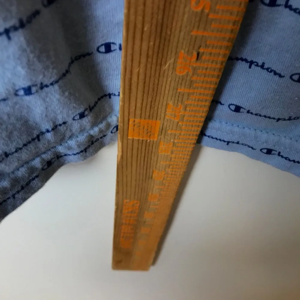 Champion Graphic Tee All Over Print Blue Large L Short Sleeve Cotton Logo Unisex - Image 6