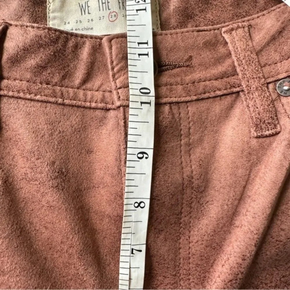 We the Free Orange Rust Vegan Suede Skinny Jeans Size 28 - Image 7