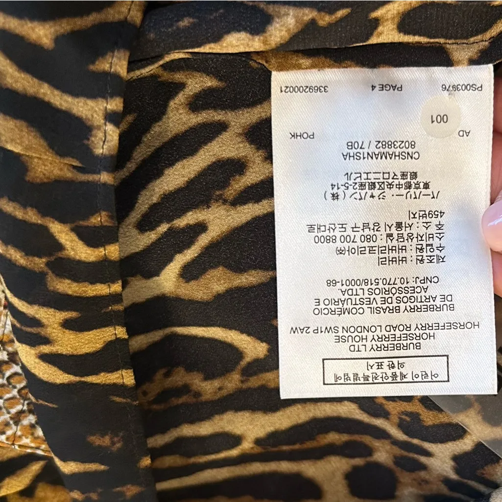 Burberry London Silk Animal Print Costanza Dress Size 6 NEW MSRP 2250.00 - Image 12