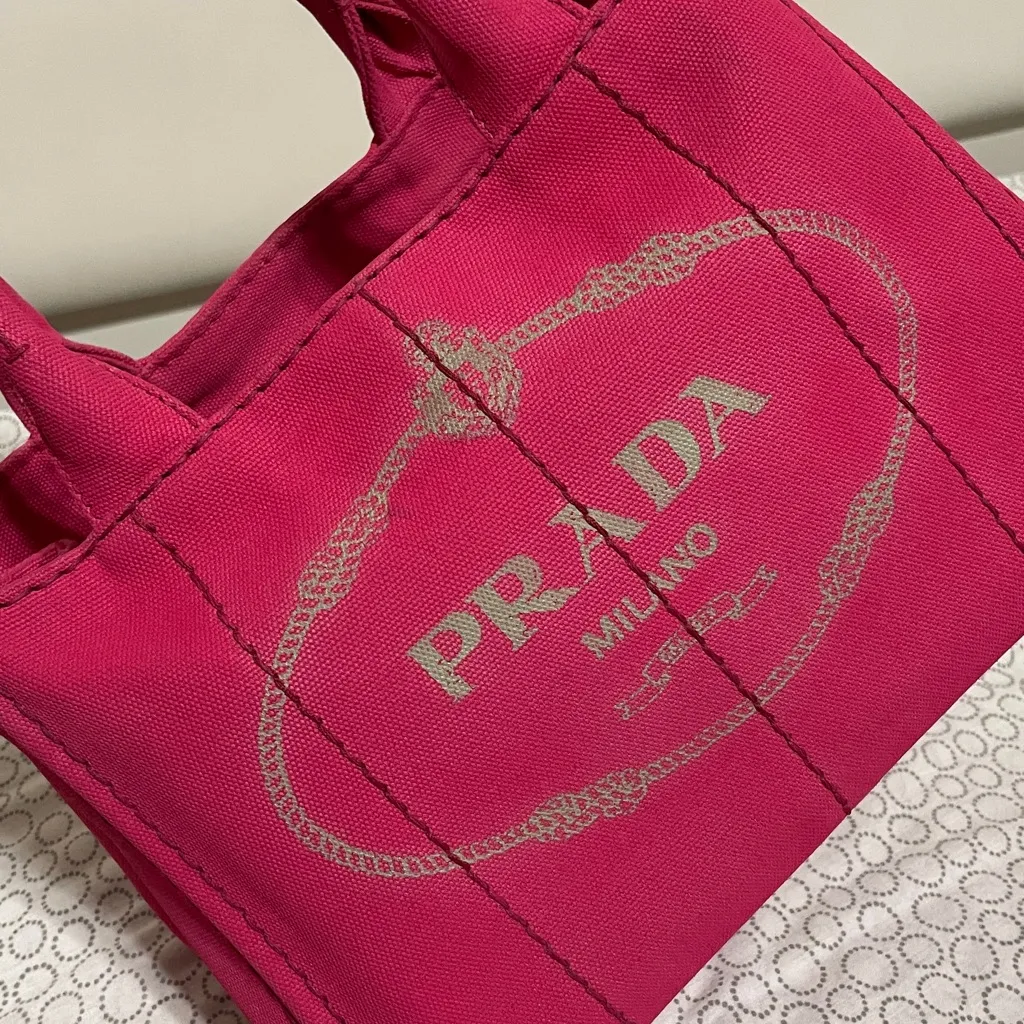 Prada  Pink Canapa  Small Bag - Image 5