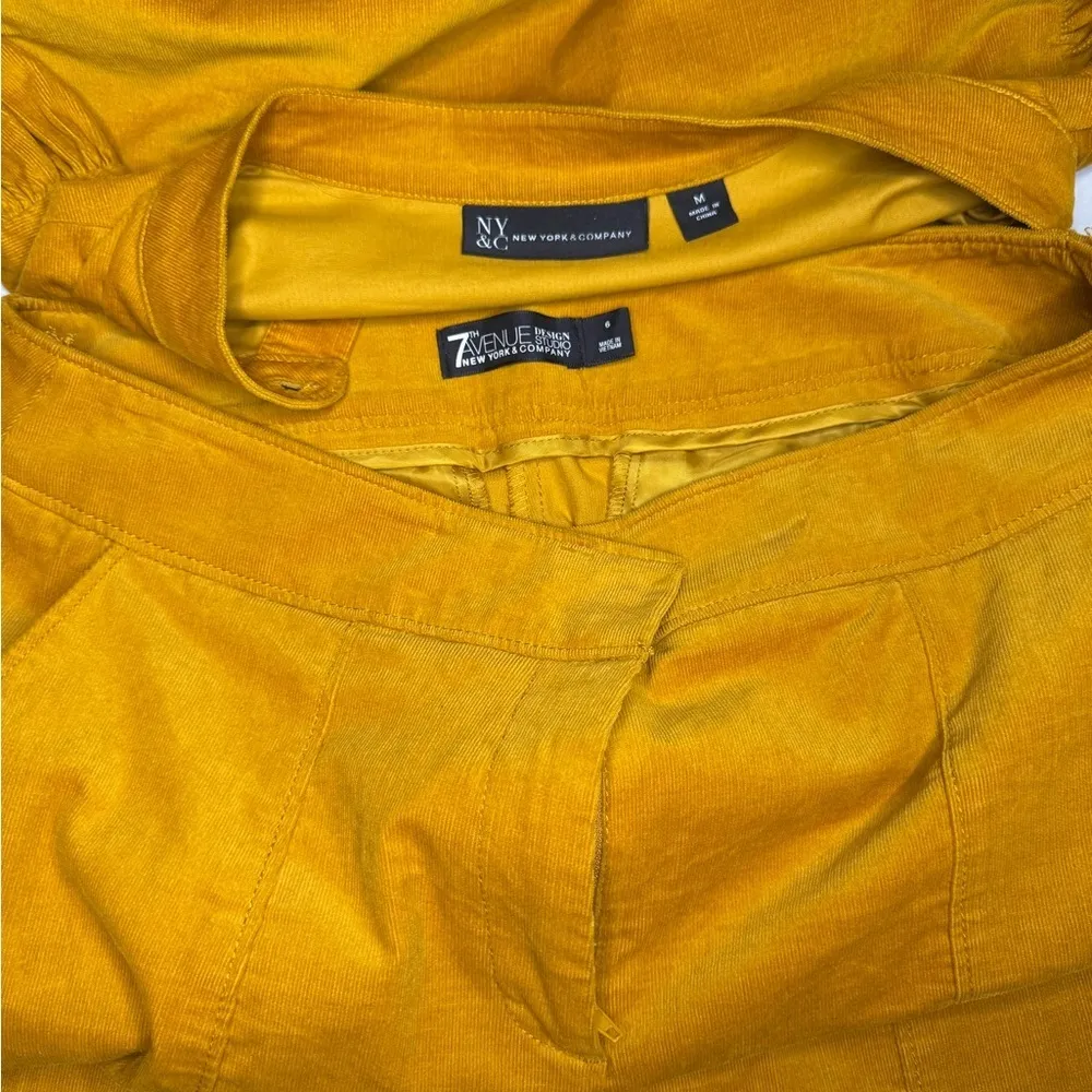 New York & Company Women's Mustard Blouse And Matching pants. #176 Yellow Size M - Image 13