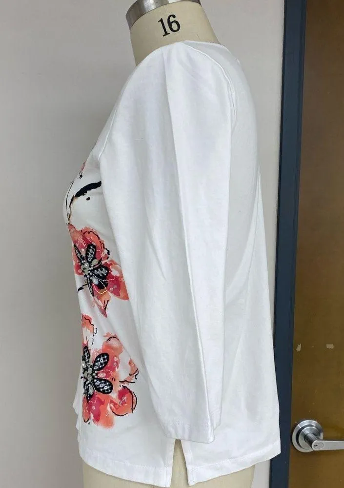 Alfred Dunner Floral Appliqué Top MP - Image 3