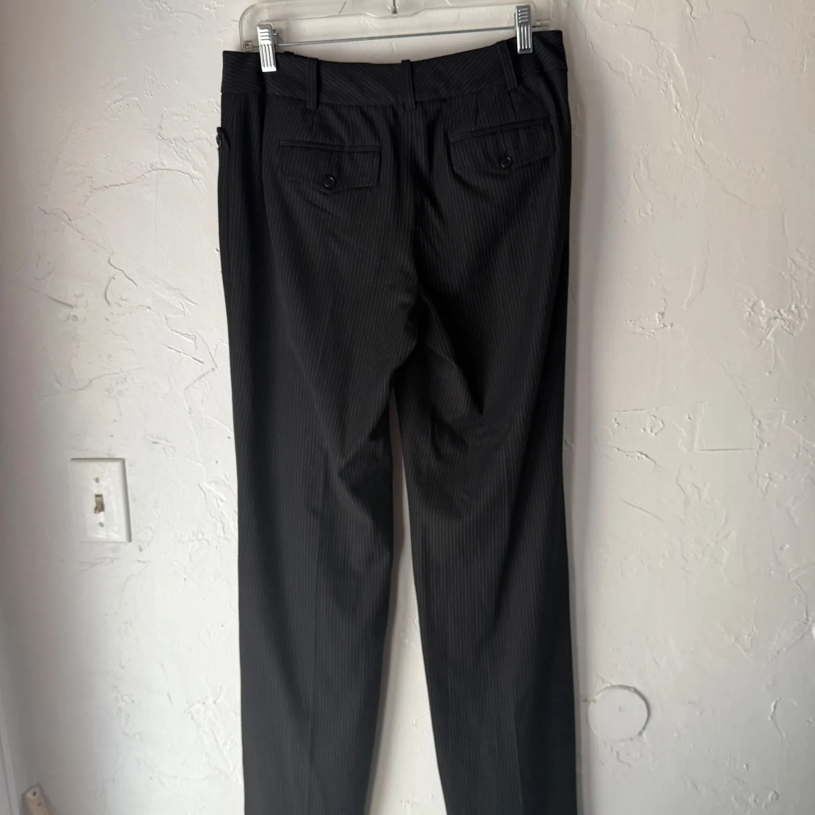 Ann Taylor Black Pinstripe Straight Leg Dress Pants Women Size‎ 6 Office Siren - Image 3