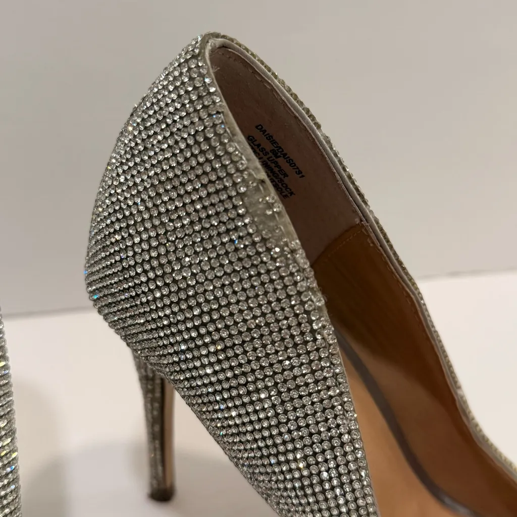 Steve Madden Daisie Crystal Rhinestone Heels - Size 8 - Image 6