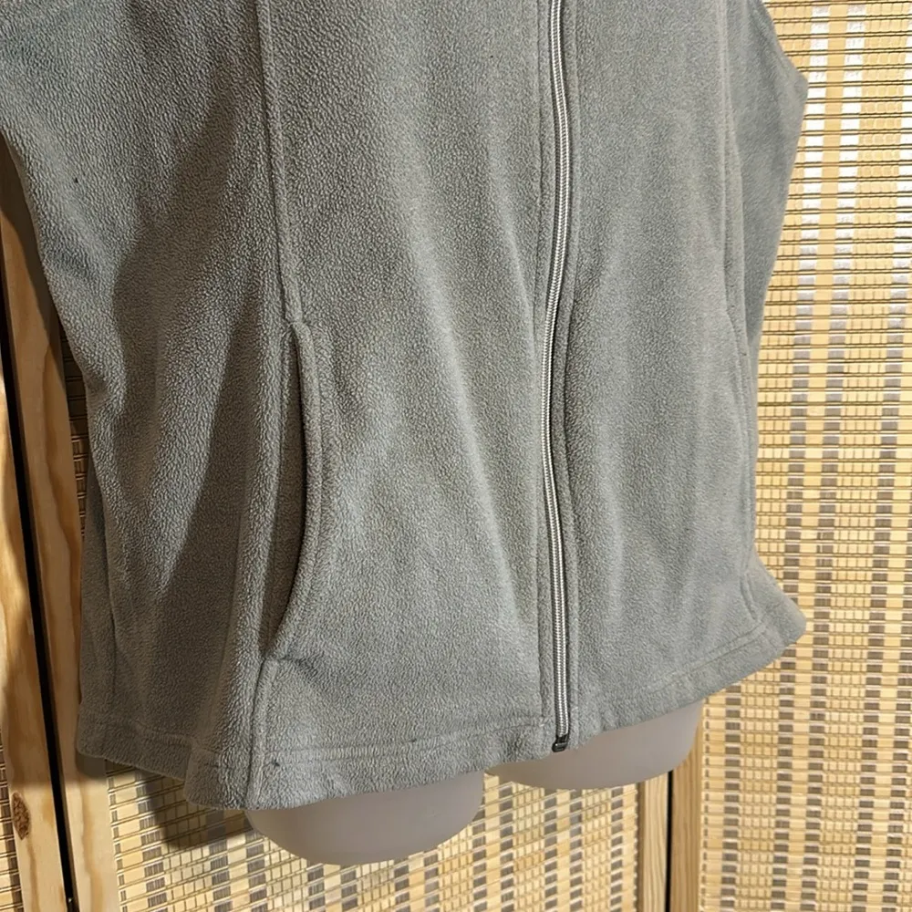 Land's End Gray Polartec Fleece Zip Front Vest Vintage 1990s Y2K XL/18 - Image 3