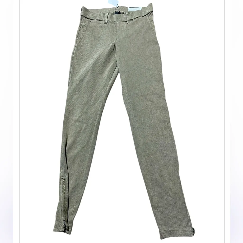 Women’s XS HUE Khaki Skimmer Leggings Trench Coach NWT - Image 2