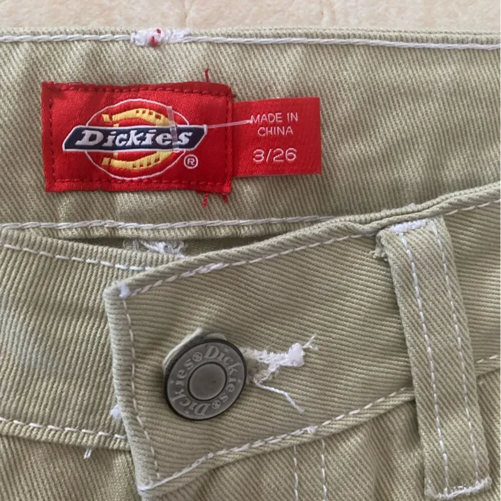 dickies x urban outfitters juniors size 3 relaxed carpenter fit khaki jeans new - Image 5