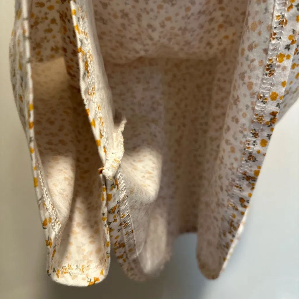 NWT Hollister Sz: Small Orange & White Floral Faux Wrap Vneck Summer Sundress - Image 9