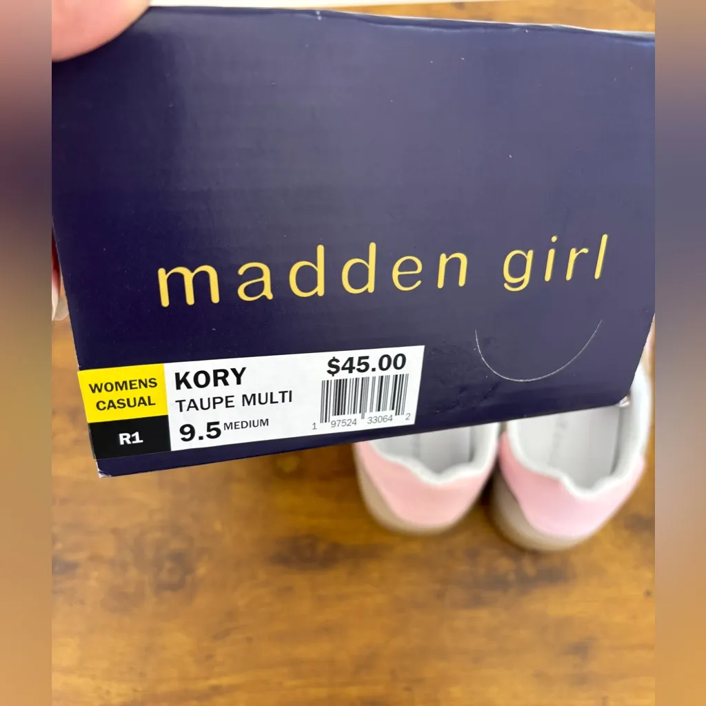 NWT Madden Girl Women's 9.5 M Taupe & Pink Sneakers Kory - Image 6
