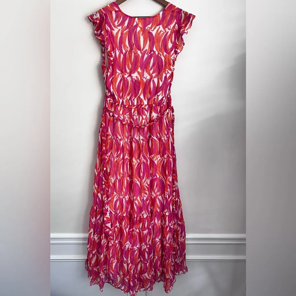 Anthropologie Maeve Banana Grove Maxi Dress flutter sleeve tiered belted flowy 8 - Image 5