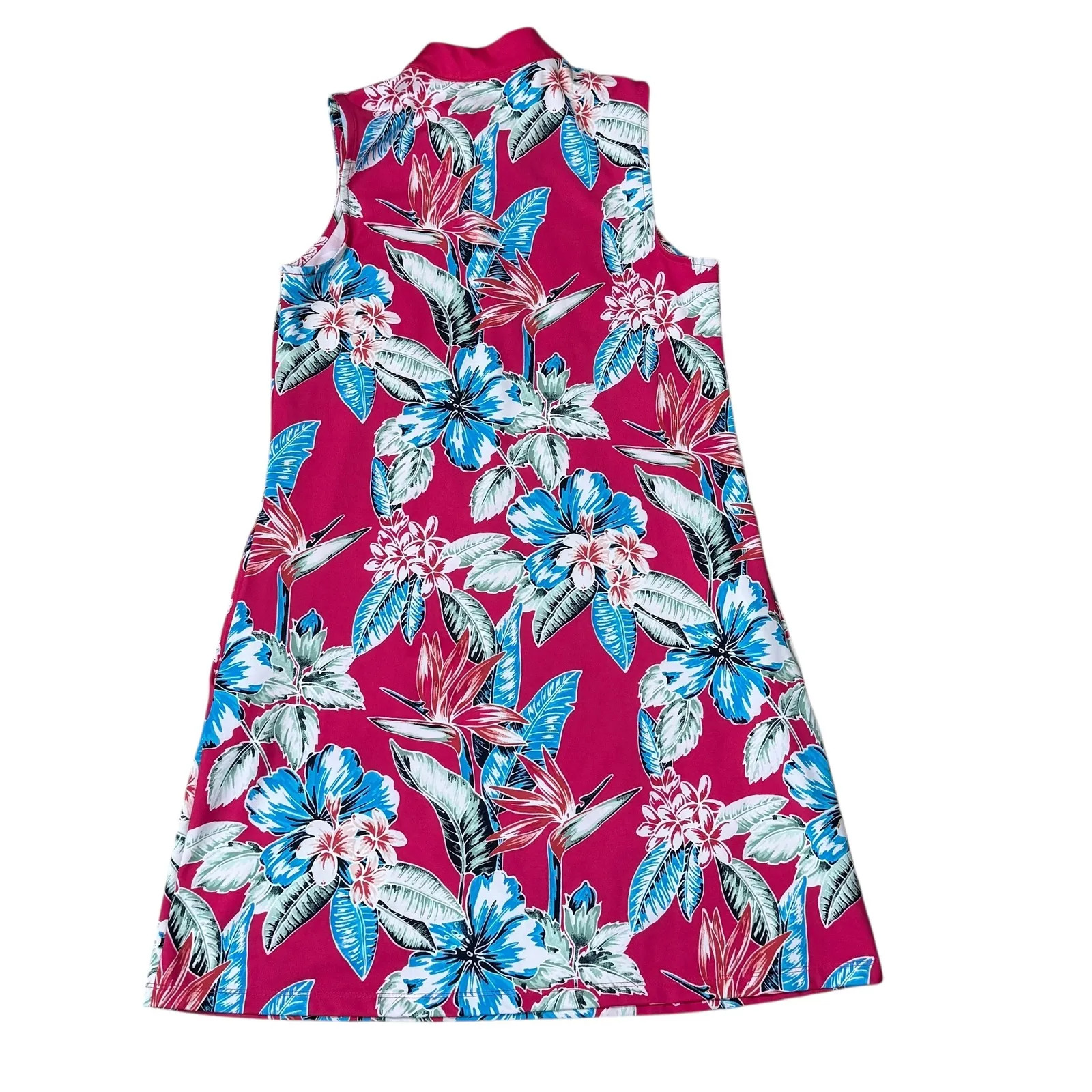 Tommy Bahama Golf Sleeveless Polo Dress Tropical Floral Pink Tennis Size S - Image 5