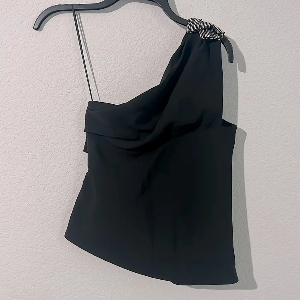IRO Tacoma One-Shoulder Top with Rhinestone Accent in Black, NWT, Size 32 - Image 10