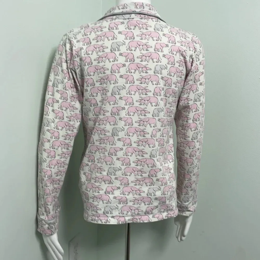 BedHead Pink Elephant Pajama Set Small White - Image 6
