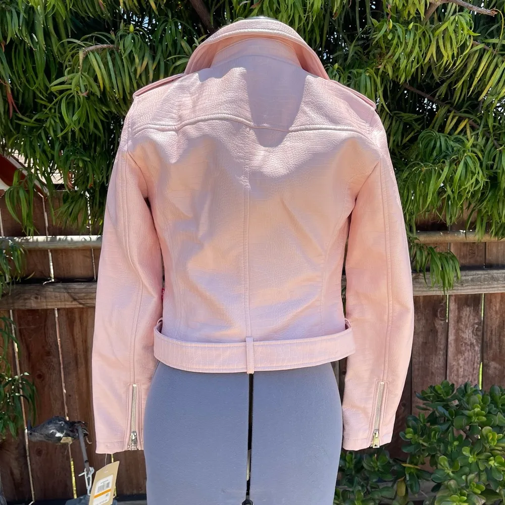 Levi’s Belted Faux Leather Embossed Moto Jackets size S - Image 2