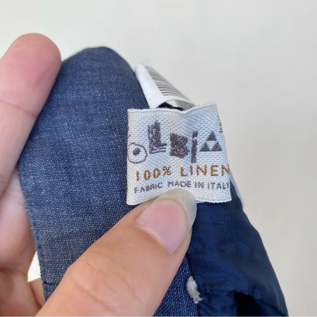 PESERICO Sign Linen Mini/Knee Length Skirt Blue Sz 42 US 6 Medium - Image 11