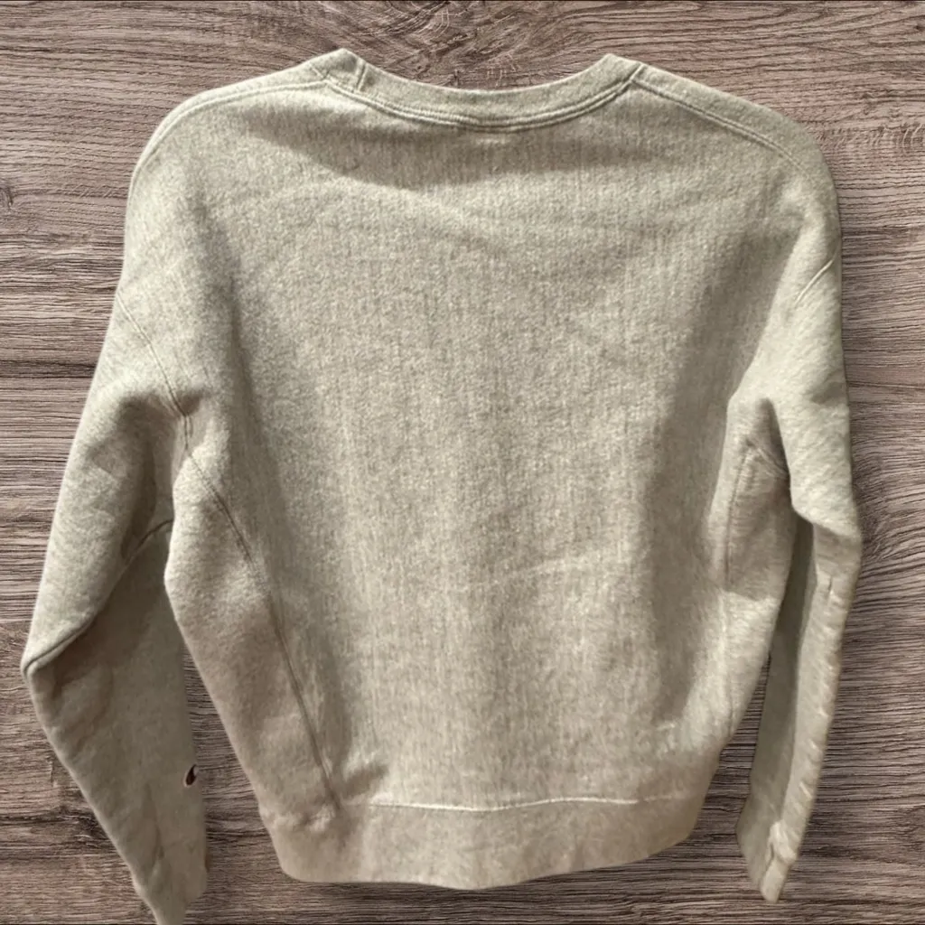 Champion  Reverse Weave Vintage Script Logo Crew Grey Sweatshirt size M - Image 3