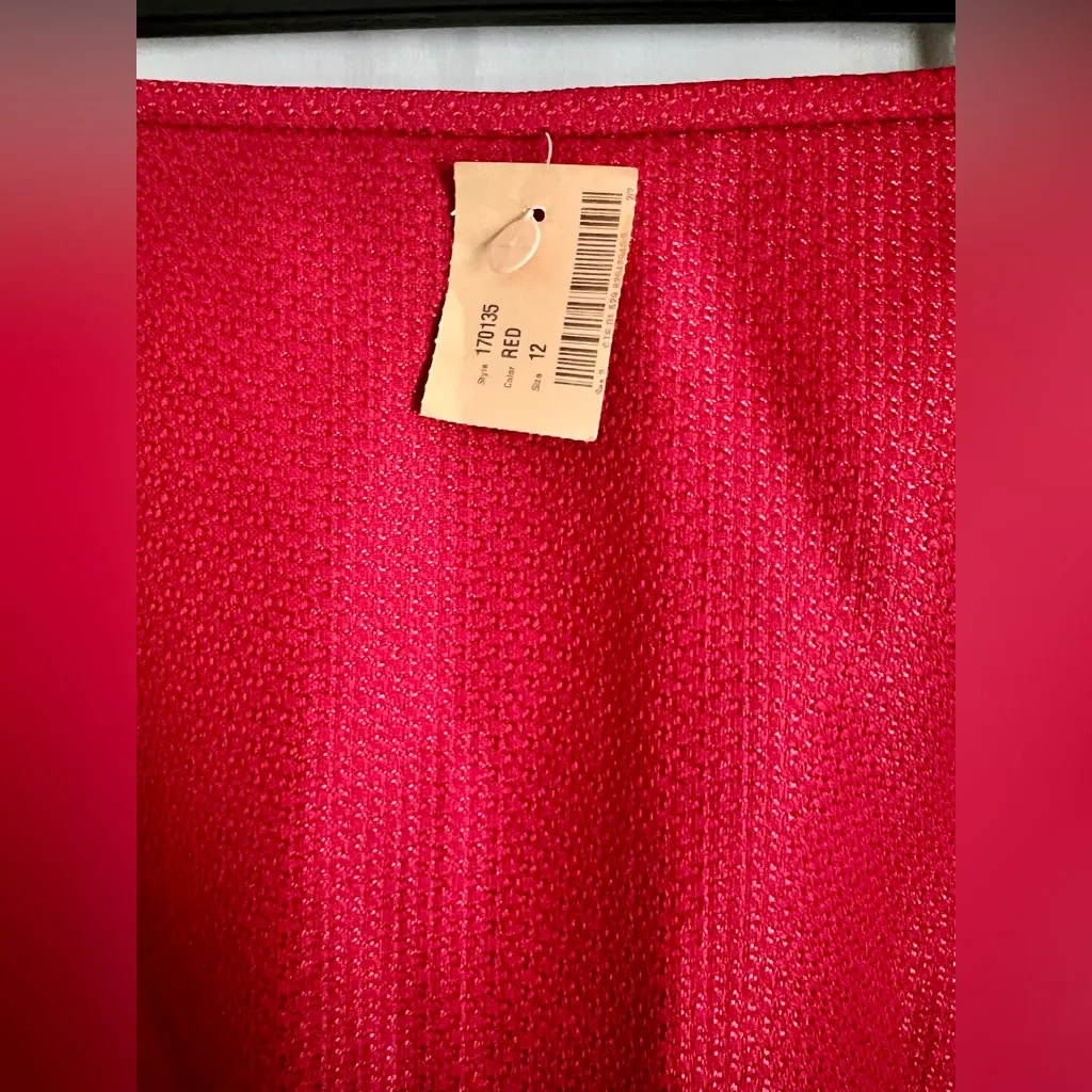 Isabella Suits Chic 2 Piece Red Blazer and Pencil Skirt Set for Women Size 12 - Image 8