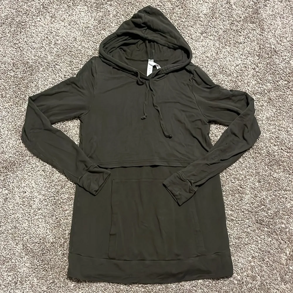 Latched Mama Cloud Nursing Hoodie Olive‎ XS Green - Image 11