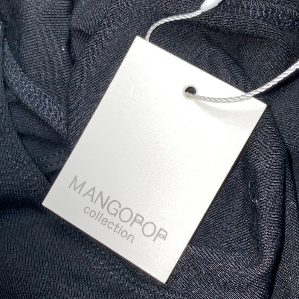 🎓 NWT Mangopop Black Ribbed Keyhole Front Bodysuit Mock Neck - Image 6