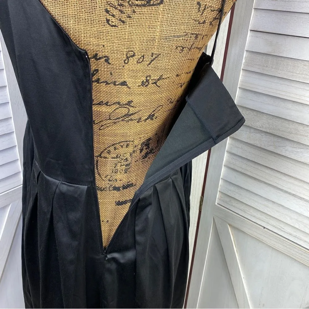 Teeze Me‎ Juniors Satin Taffeta One Shoulder Rosettes Dress Black 11 - Image 6