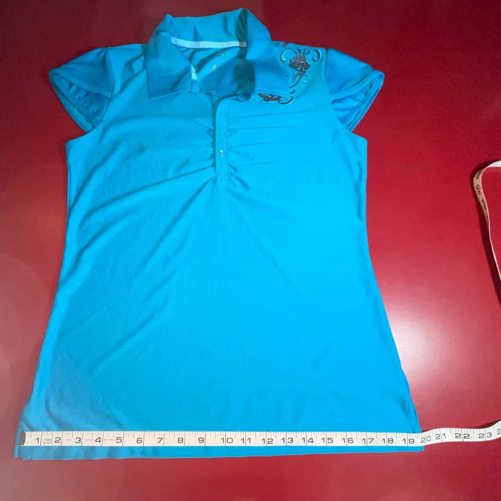 Athleta Polo Top Women’s Large Blue Active Golf Tennis Athletic Gorpcore sporty - Image 4