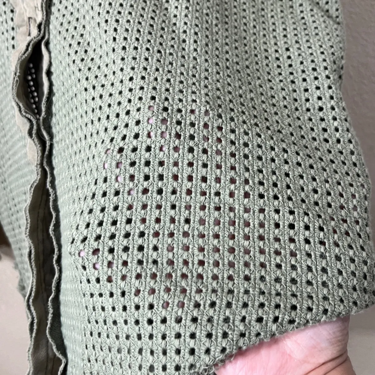 BKE Olive Green Mesh Hooded Button Up Shirt Jacket X Large - Image 4