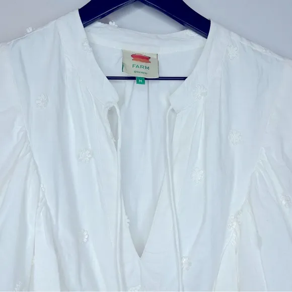 Farm‎ Rio Off-White 3D Flower Mini Dress Size M - Image 7