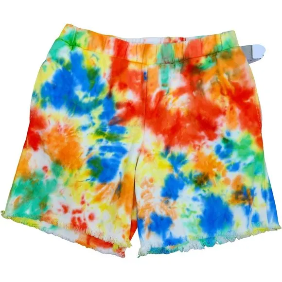 NWT BP. Womens Small Tye-Dye Elastic Waist Shorts Raw Hem Pockets HIgh Waist - Image 3