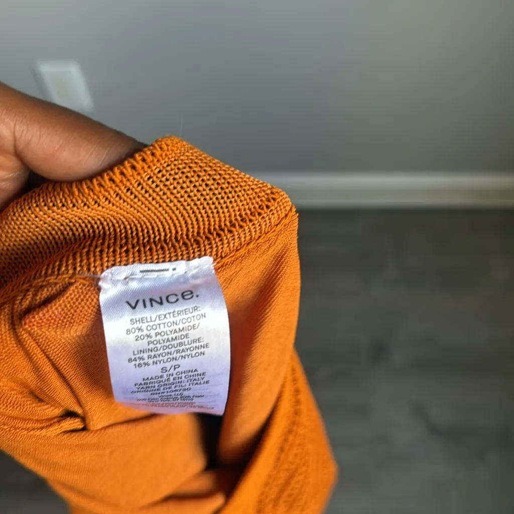 NEW Vince Crochet Knit Midi Skirt - Burnt Orange Small - Image 10