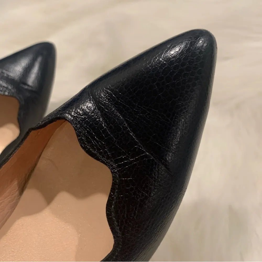 French Sole FS/NY Woman’s Scalloped Terrazzo 2 Navy Leather Wedge Shoe S… Blue Size 6.5 - Image 10