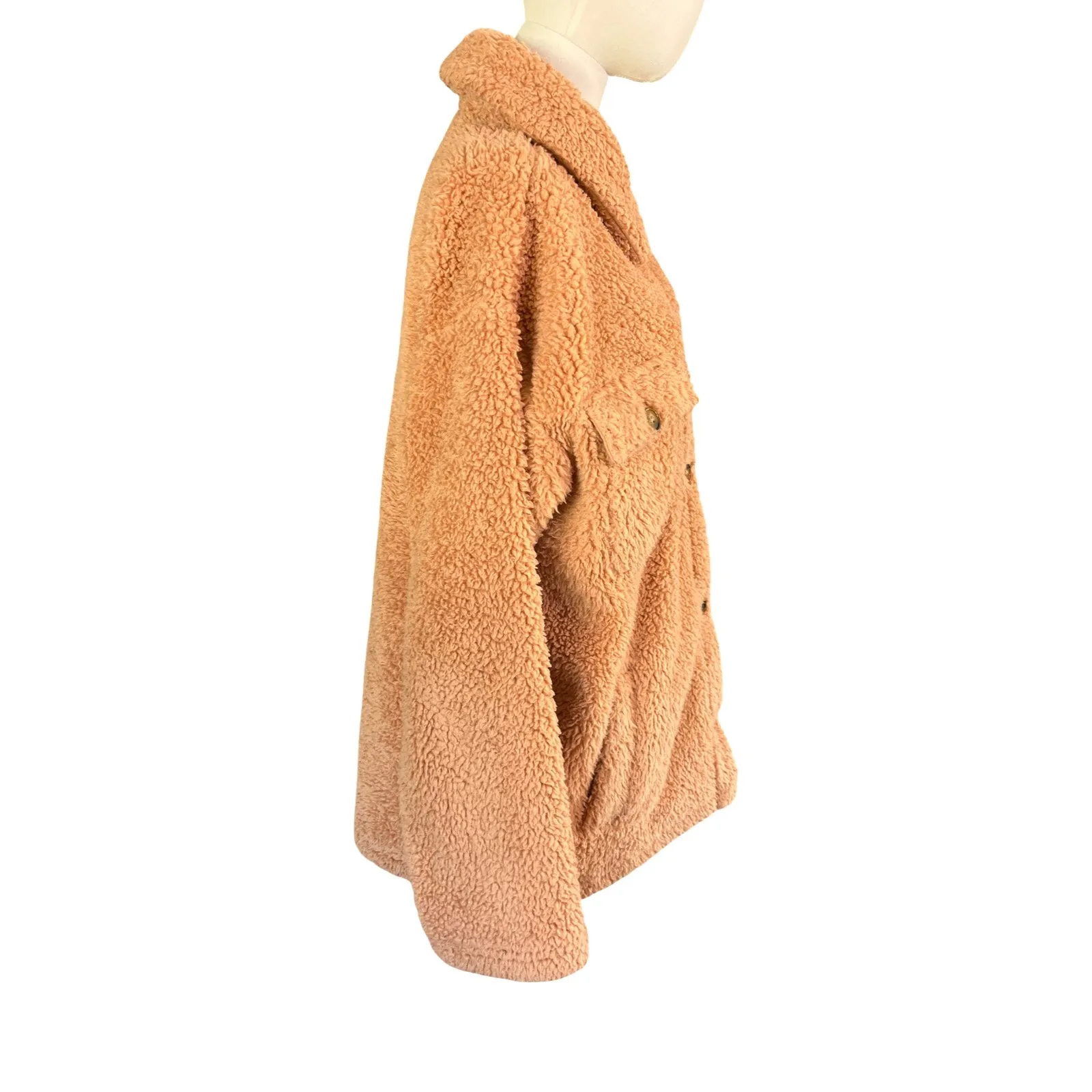 Billabong Teddy Fleece Sherpa Shacket Camel Tan Jacket Women’s Large ABJFT00187 - Image 6