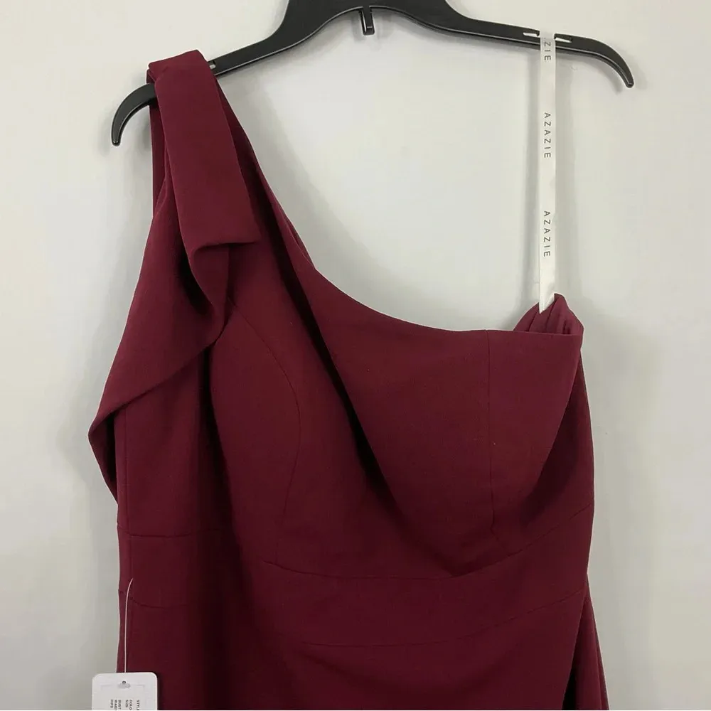 Azazie Rinna One Shoulder Bridesmaid Long Dress Size A18 - Image 2