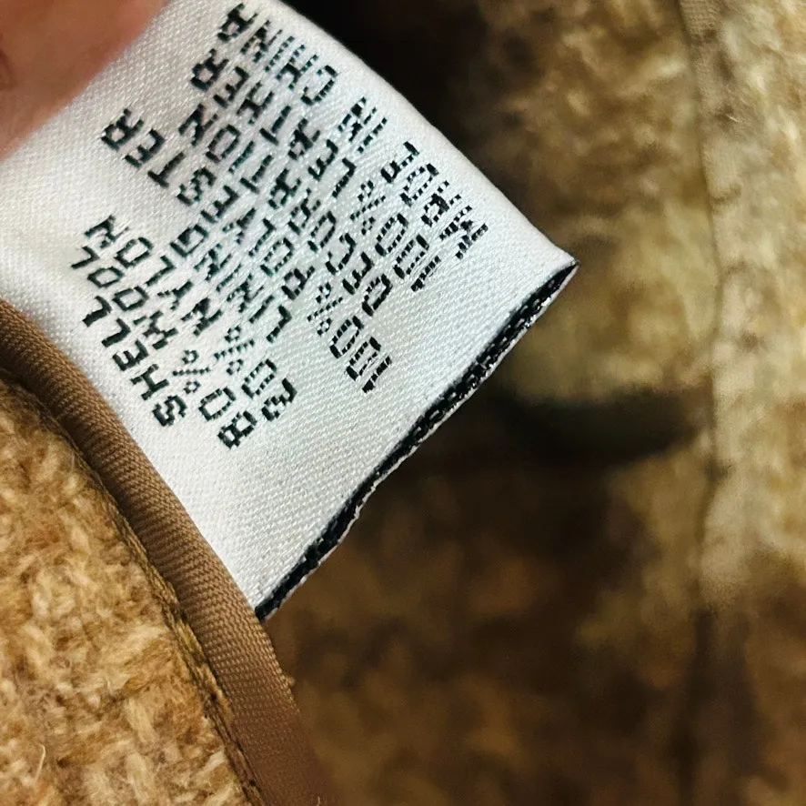 NEW Talbots Vintage Tan Plaid Wool Jacket Leather Trim Quiet Luxury Old Money Lg - Image 8