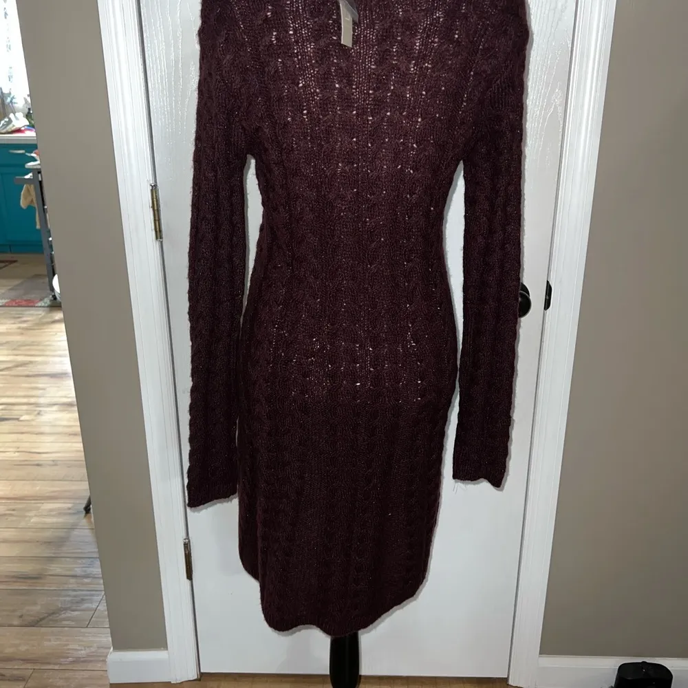maroon sweater dress - Image 3