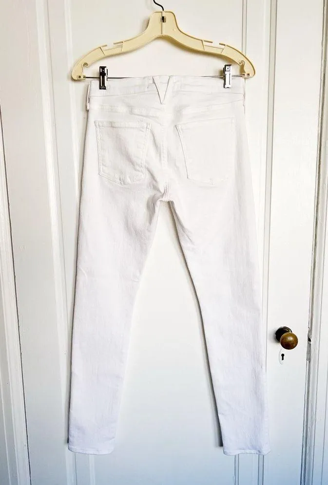 Veronica Beard • Brooke Skinny jeans Mid Rise white stretch denim ankle - Image 9