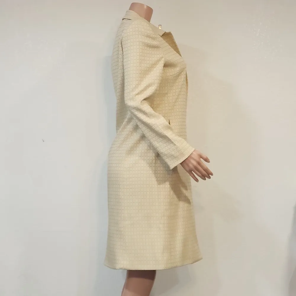 TAHARI by Arthur S. Levine Creamy Dreamy Vintage Style Trench Duster Coat Sz 8 - Image 11