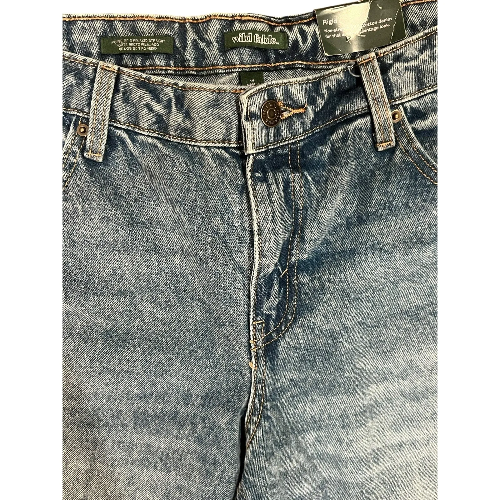 Women's Wild Fable 90's Relaxed‎ Straight Leg Jeans Size 14/31 inseam New - Image 2