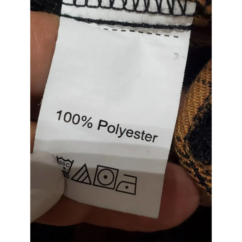 Shein Curve Women Black & Brown Collared Long Sleeve Knee Length Shirt Dress 0XL - Image 10