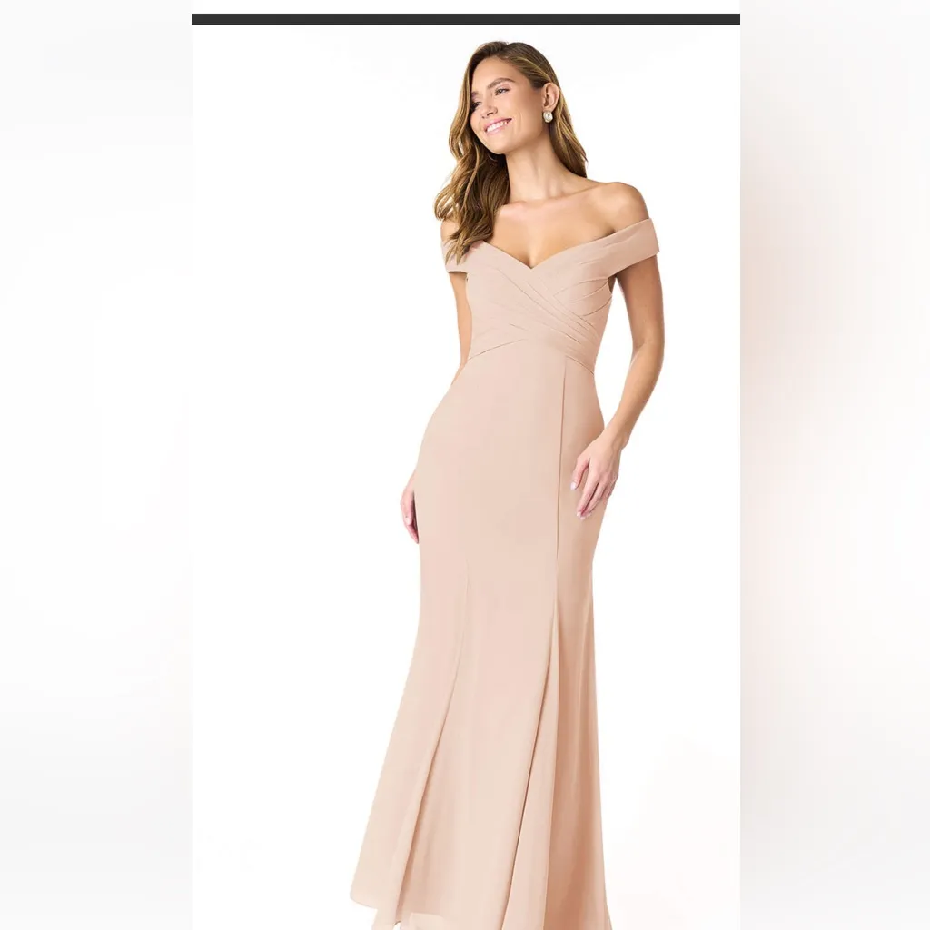 Azazie Elegant Cream Maxi Dress - Image 5