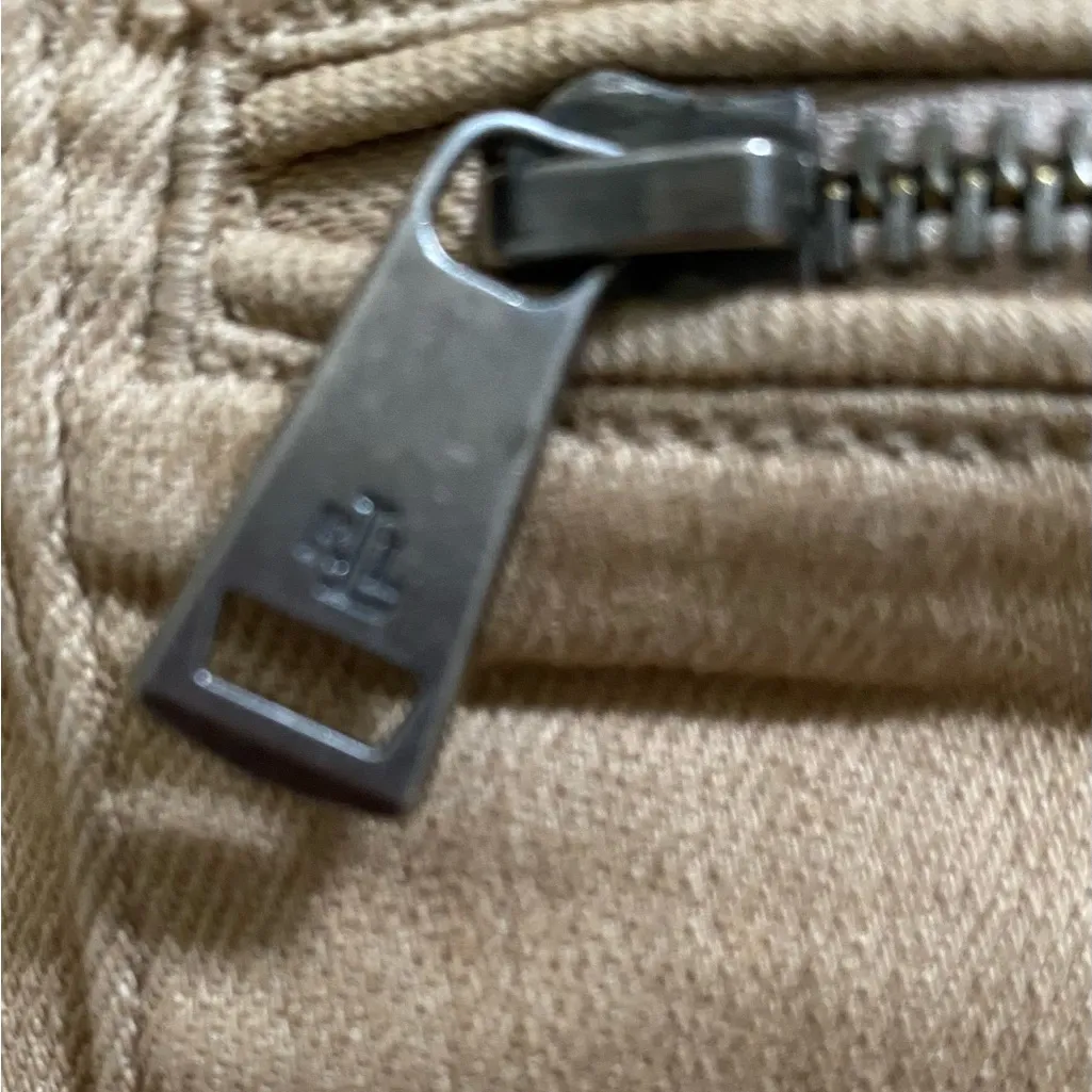 Lauren Jeans‎ Company by Ralph Lauren Women’s Sz 12 Tan Denim Full Zip Jacket - Image 6