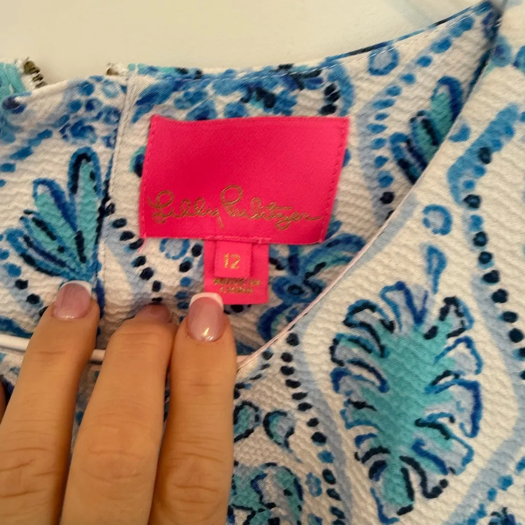 Lilly Pulitzer Mila Stretch Shift Dress Resort White Isle Of Tile Size 12 - Image 7
